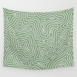 Topographic- Sage Green Wall Tapestry