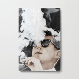 JFK Cigar and Sunglasses Cool President Photo Photo paper poster Color Metal Print | Shot, Jfk, Dallas, Celebrity, Curated, Politics, Assassinated, Cool, Johnfkennedy, Cigar 
