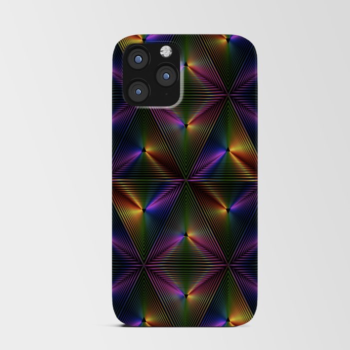 TRIANGULAR PURPLE AND GOLD PRISMATIC BACKGROUND. iPhone Card Case