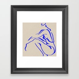 Waiting For Swimsuit Season (Blue) Framed Art Print
