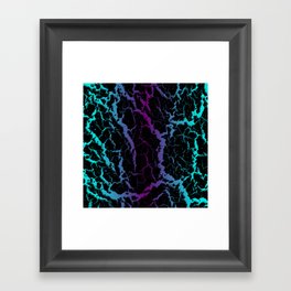 Cracked Space Lava - Cyan/Purple Framed Art Print