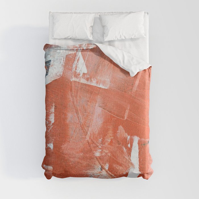 Interrupt [1]: a pretty minimal abstract acrylic piece in pink white and blue by Alyssa Hamilton Art Duvet Cover