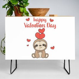 Sloth For Valentine's Day Cute Animals With Hearts Credenza
