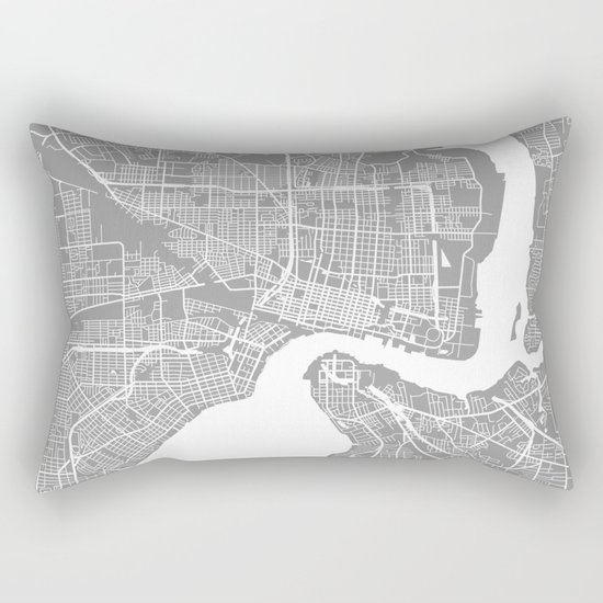 Jacksonville map grey Rectangular Pillow