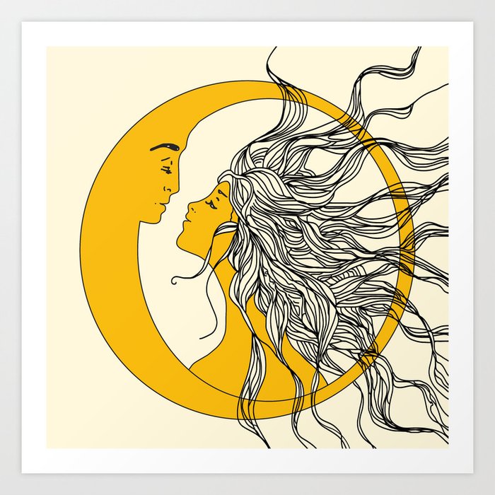sun and moon art