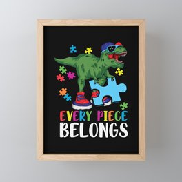 Every Piece Belongs Autism Awareness Framed Mini Art Print