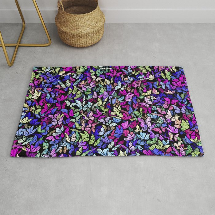 Stained glass butterflies Rug