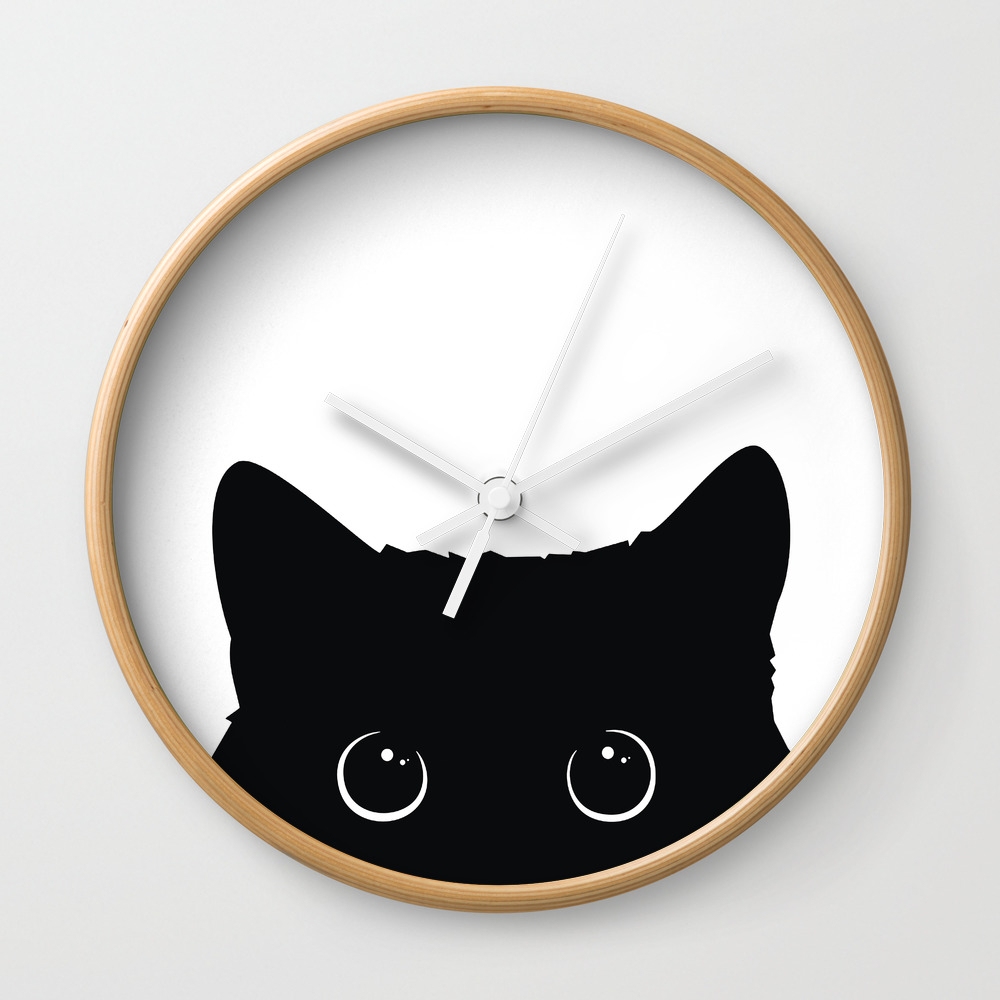 Black Cat Wall Clock by Art7decor