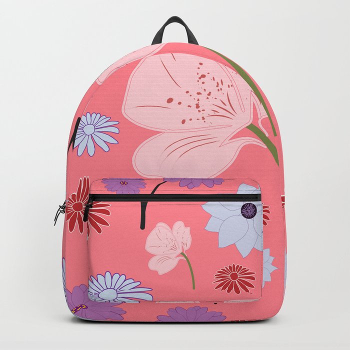 Pink Flowers Backpack