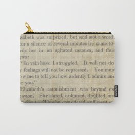 Pride and Prejudice  Vintage Mr. Darcy Proposal by Jane Austen   Carry-All Pouch