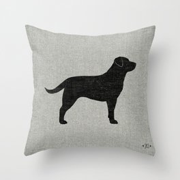 Black Labrador Retriever Dog Silhouette Throw Pillow