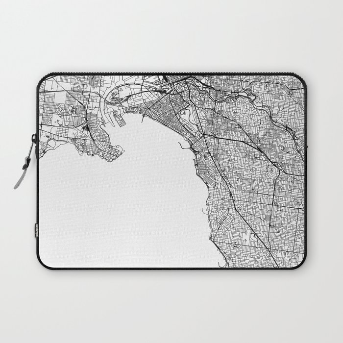 Melbourne White Map Laptop Sleeve