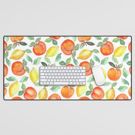 Watercolor Peaches & Lemons Desk Mat