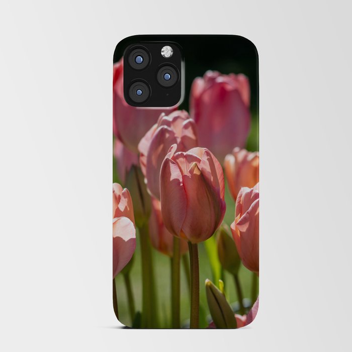 Happy Pink Tulips iPhone Card Case