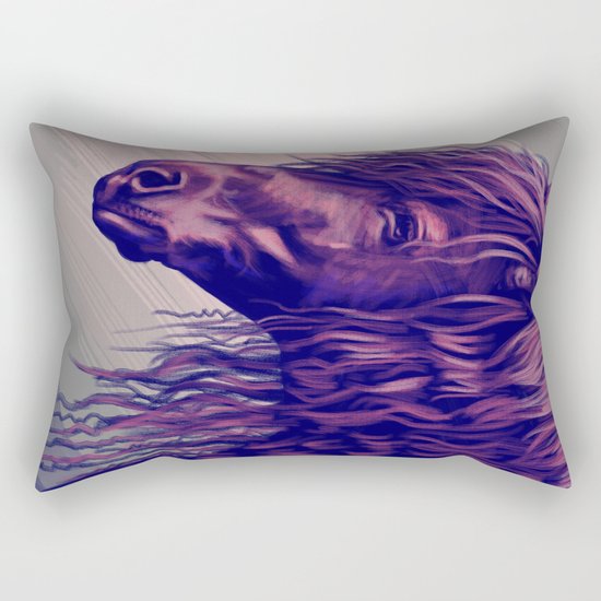 Purple horse portrait Rectangular Pillow