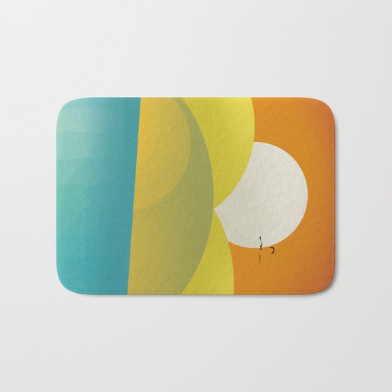 Chilaxing autumn on seaside Bath Mat