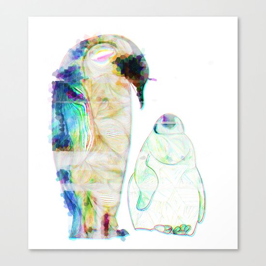 Remix Emperor Penguins Canvas Print