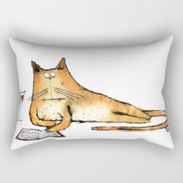 The Cat Relaxes Rectangular Pillow