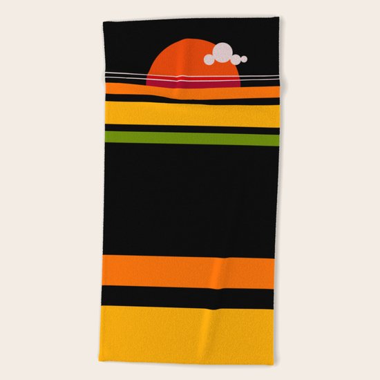rosso di sera bel tempo si spera Beach Towel