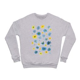 Daisies blue and yellow Crewneck Sweatshirt