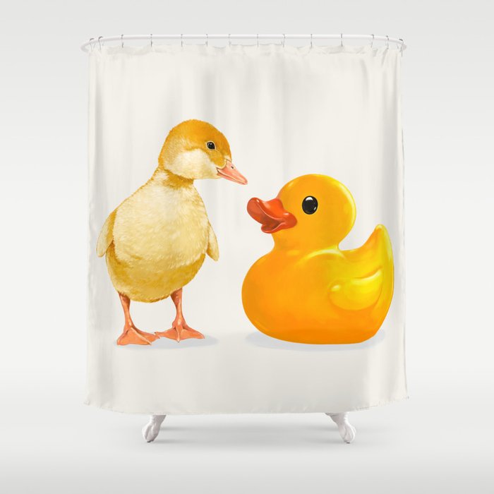 Little Duckling Meet A Friend Shower Curtain