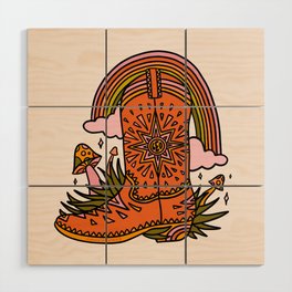 Leo Cowboy Boots Wood Wall Art
