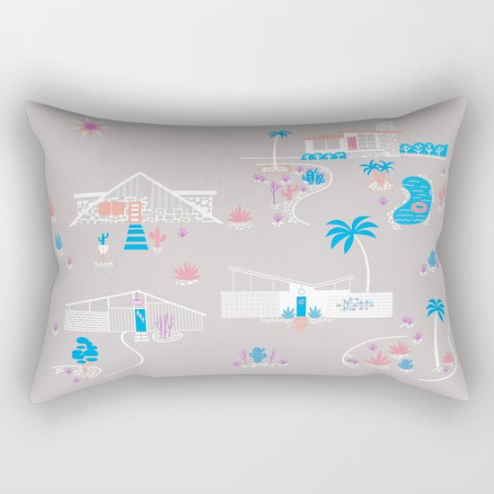 Desert Mid-Century Modern Rectangular Pillow