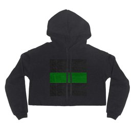 Image of green and black stitched leather Hoody