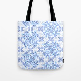 Peonies and Paisley in Blue and White Tote Bag