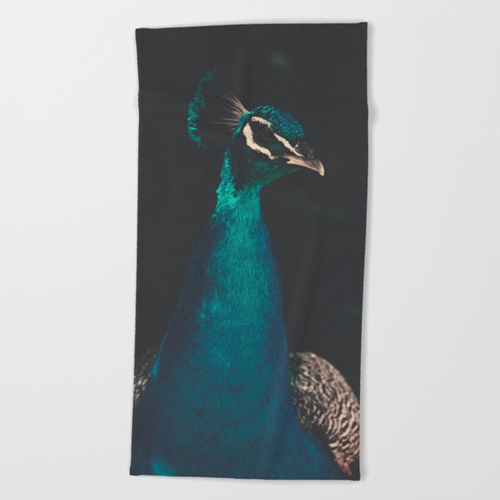 peacock and proud Beach Towel