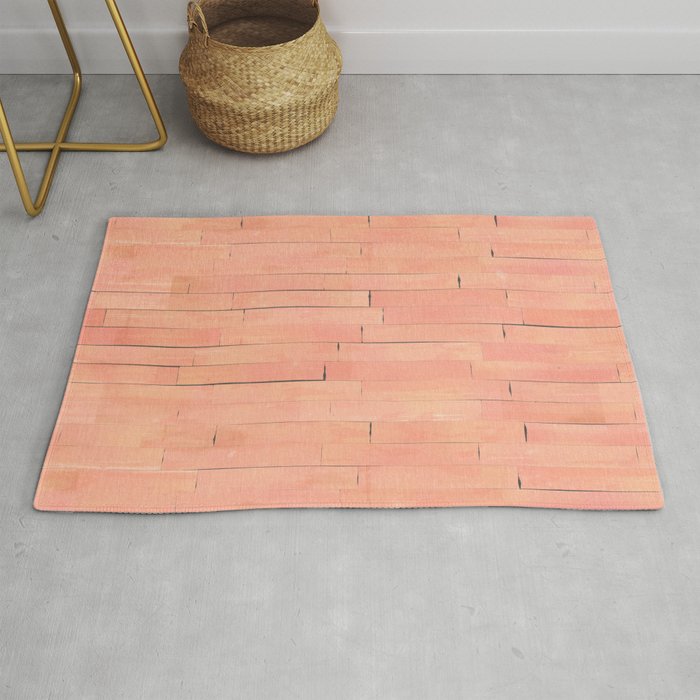 Peach Wooden Planks Wall Rug By Textures Peach Wooden Planks Wall Rug By Textures