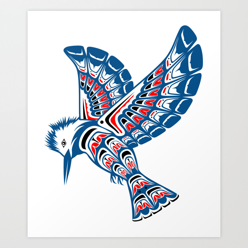 Kingfisher Pacific Northwest Native American Style Art Art Print ...