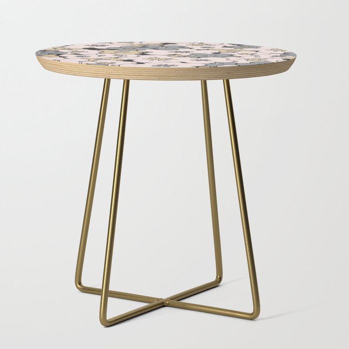 Big abstract flower pattern in neutral colors Side Table