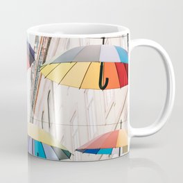 Lisbon Pink Street Umbrellas - Portugal Travel Photography Mug