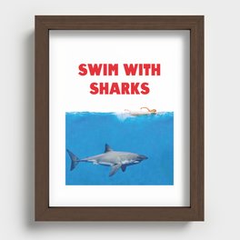 Swim With Sharks Recessed Framed Print