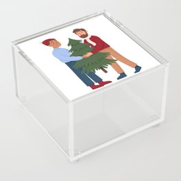 Couple with christmas tree Acrylic Box