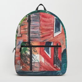 Venice Narrow Canal Backpack | Architecture, Boat, Travel, Illustration, Curated, Europe, Painting, Canal, Venetia, Italy 