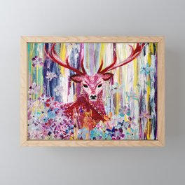 A Deer in Flower Dream Forest Framed Mini Art Print