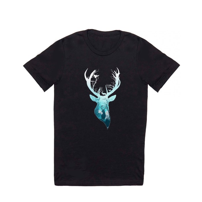 Deer Blue Winter T Shirt