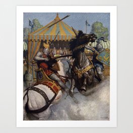 Knights jousting Art Print