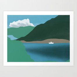 Paper boat sunny Art Print