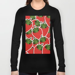 Retro Seventies Strawberries Collage Long Sleeve T-shirt