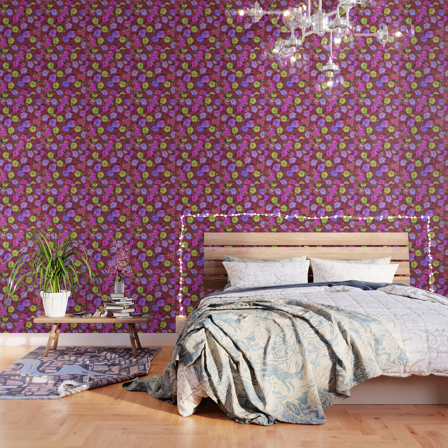 Eclectic Ros Pattern Wallpaper By Elisandra Society6