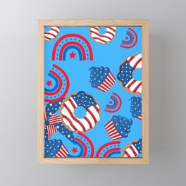 Fourth Of July Pattern  Framed Mini Art Print