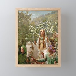 John Collier "Queen Guinevere's Maying" Framed Mini Art Print
