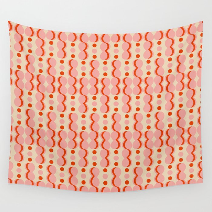 Uende Love - Geometric and bold retro shapes Wall Tapestry