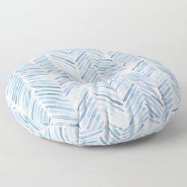 Baby blue watercolor herringbone  Floor Pillow