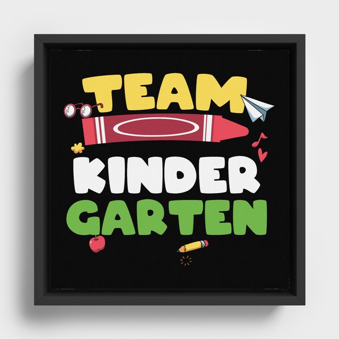 Team Kindergarten Framed Canvas