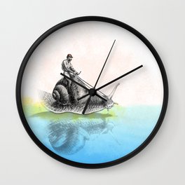Snail Trail by the Pond Wall Clock