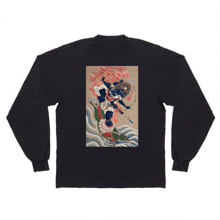 Japanese Art Wisdom King of Great Awe-inspiring Power Daiitoku Myoo Long Sleeve T Shirt